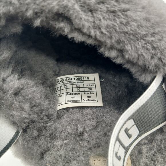 UGG Women's Slip on Fluff Yeah Slide Slipper Shoes Charcoal Gray Size 9 - Picture 8 of 9